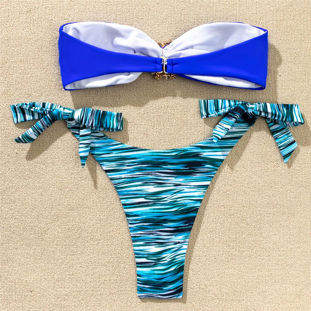 Shiny Rhinestone Strapless Bikini Female Women 2PCS Shiny Diamond Bikini Set Bra Swimsuit  Bathing Suit Swimsuit Women Swimwear Two-pieces Luxury Bikini Set Bather Bathing Suit Swimwear