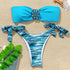 Shiny Rhinestone Strapless Bikini Female Women 2PCS Shiny Diamond Bikini Set Bra Swimsuit  Bathing Suit Swimsuit Women Swimwear Two-pieces Luxury Bikini Set Bather Bathing Suit Swimwear