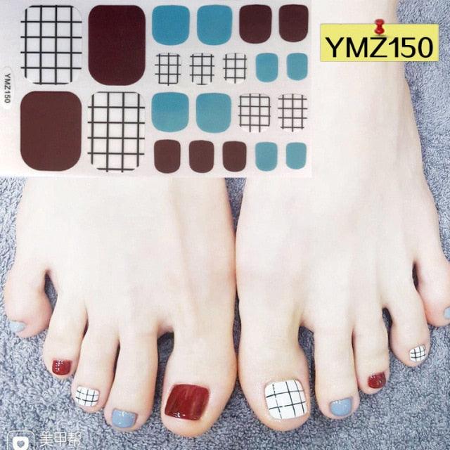 Shiny Toenail Sticker Full Cover Feet Decorations Mixed Patterns Nail Wraps Beauty Design Waterproof Toenail Art Manicure Toe Nail Polish Stickers Glitter Toenail Nail Polish Strips Decals Full Wraps Self Adhesive Toe Nail Tip Full Toe Nail Wraps