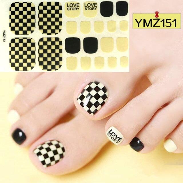 Shiny Toenail Sticker Full Cover Feet Decorations Mixed Patterns Nail Wraps Beauty Design Waterproof Toenail Art Manicure Toe Nail Polish Stickers Glitter Toenail Nail Polish Strips Decals Full Wraps Self Adhesive Toe Nail Tip Full Toe Nail Wraps