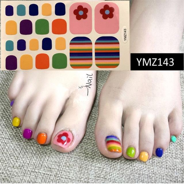 Shiny Toenail Sticker Full Cover Feet Decorations Mixed Patterns Nail Wraps Beauty Design Waterproof Toenail Art Manicure Toe Nail Polish Stickers Glitter Toenail Nail Polish Strips Decals Full Wraps Self Adhesive Toe Nail Tip Full Toe Nail Wraps