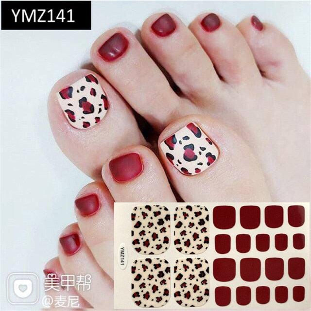 Shiny Toenail Sticker Full Cover Feet Decorations Mixed Patterns Nail Wraps Beauty Design Waterproof Toenail Art Manicure Toe Nail Polish Stickers Glitter Toenail Nail Polish Strips Decals Full Wraps Self Adhesive Toe Nail Tip Full Toe Nail Wraps