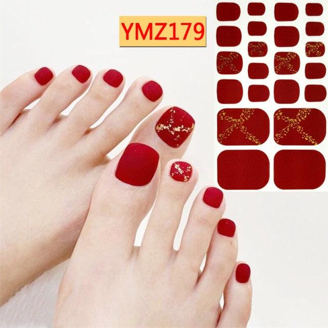 Shiny Toenail Sticker Full Cover Feet Decorations Mixed Patterns Nail Wraps Beauty Design Waterproof Toenail Art Manicure Toe Nail Polish Stickers Glitter Toenail Nail Polish Strips Decals Full Wraps Self Adhesive Toe Nail Tip Full Toe Nail Wraps