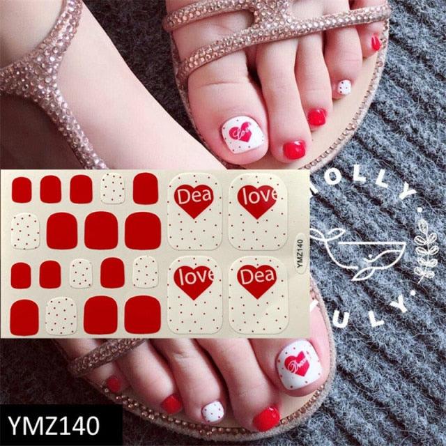 Shiny Toenail Sticker Full Cover Feet Decorations Mixed Patterns Nail Wraps Beauty Design Waterproof Toenail Art Manicure Toe Nail Polish Stickers Glitter Toenail Nail Polish Strips Decals Full Wraps Self Adhesive Toe Nail Tip Full Toe Nail Wraps