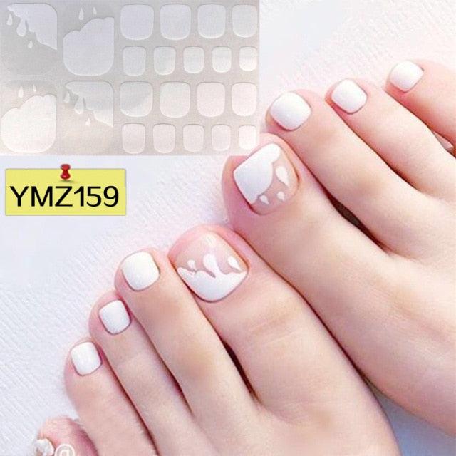 Shiny Toenail Sticker Full Cover Feet Decorations Mixed Patterns Nail Wraps Beauty Design Waterproof Toenail Art Manicure Toe Nail Polish Stickers Glitter Toenail Nail Polish Strips Decals Full Wraps Self Adhesive Toe Nail Tip Full Toe Nail Wraps