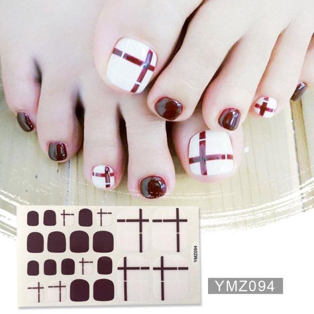 Shiny Toenail Sticker Full Cover Feet Decorations Mixed Patterns Nail Wraps Beauty Design Waterproof Toenail Art Manicure Toe Nail Polish Stickers Glitter Toenail Nail Polish Strips Decals Full Wraps Self Adhesive Toe Nail Tip Full Toe Nail Wraps