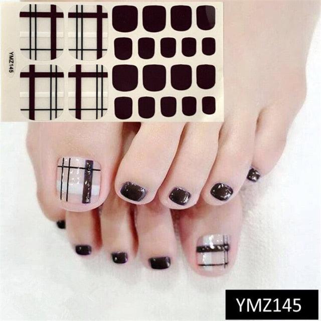 Shiny Toenail Sticker Full Cover Feet Decorations Mixed Patterns Nail Wraps Beauty Design Waterproof Toenail Art Manicure Toe Nail Polish Stickers Glitter Toenail Nail Polish Strips Decals Full Wraps Self Adhesive Toe Nail Tip Full Toe Nail Wraps