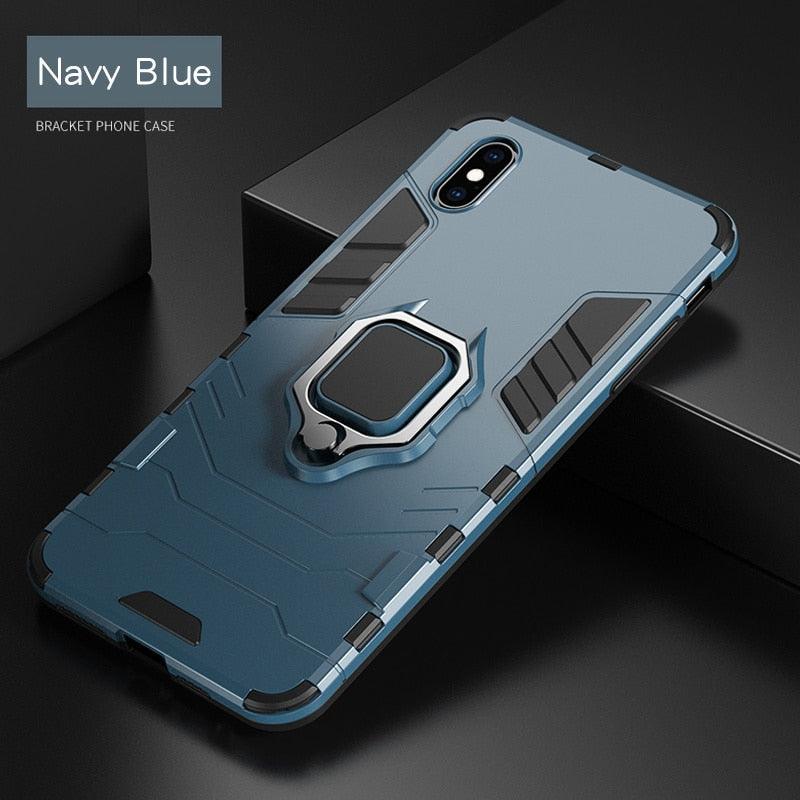 Shockproof Armor Case For iPhone XR iPhone X Xs Xs Max Stand Holder Ring Phone Cover for iPhone 6 6S 6PLUS 7 8 plus  Slim Durable Soft Anti-Scratch 360 Degree Rotating Ring Holder Kickstand Protective With Magnetic Case