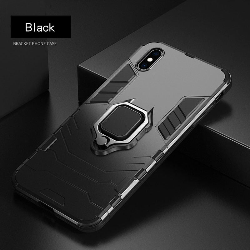 Shockproof Armor Case For iPhone XR iPhone X Xs Xs Max Stand Holder Ring Phone Cover for iPhone 6 6S 6PLUS 7 8 plus  Slim Durable Soft Anti-Scratch 360 Degree Rotating Ring Holder Kickstand Protective With Magnetic Case