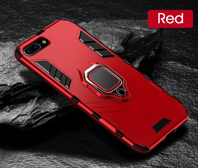 Shockproof Armor Case For iPhone XR iPhone X Xs Xs Max Stand Holder Ring Phone Cover for iPhone 6 6S 6PLUS 7 8 plus  Slim Durable Soft Anti-Scratch 360 Degree Rotating Ring Holder Kickstand Protective With Magnetic Case