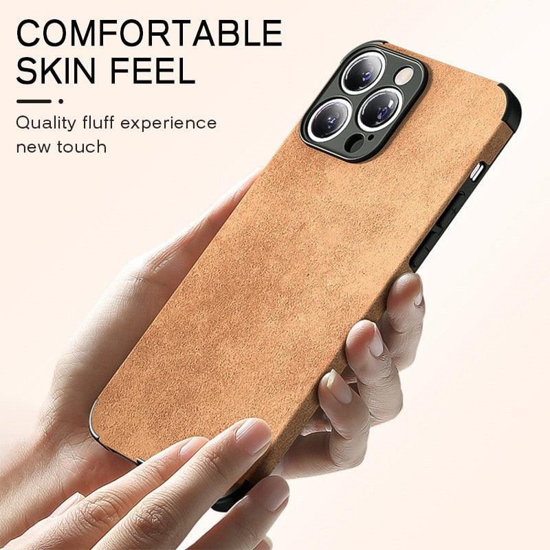 Shockproof Leather Texture Case For iPhone  8 7 Plus Soft Silicone Bumper Camera Protection Phone Cover Luxury Elegant PU Leather Flexible Bumper Non-Slip Grip Shockproof Full Body Protective Cover