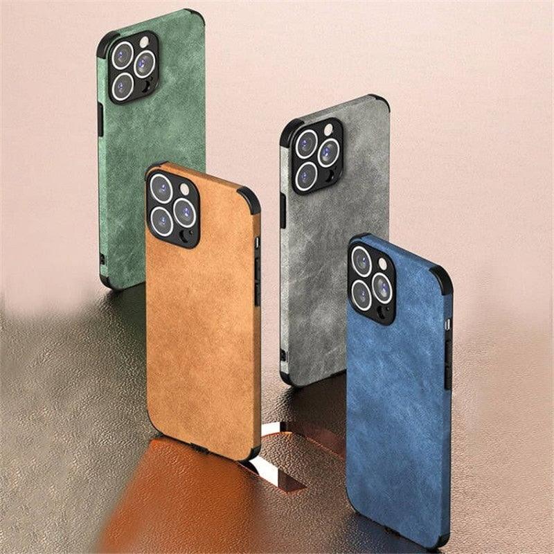 Shockproof Leather Texture Case For iPhone  8 7 Plus Soft Silicone Bumper Camera Protection Phone Cover Luxury Elegant PU Leather Flexible Bumper Non-Slip Grip Shockproof Full Body Protective Cover