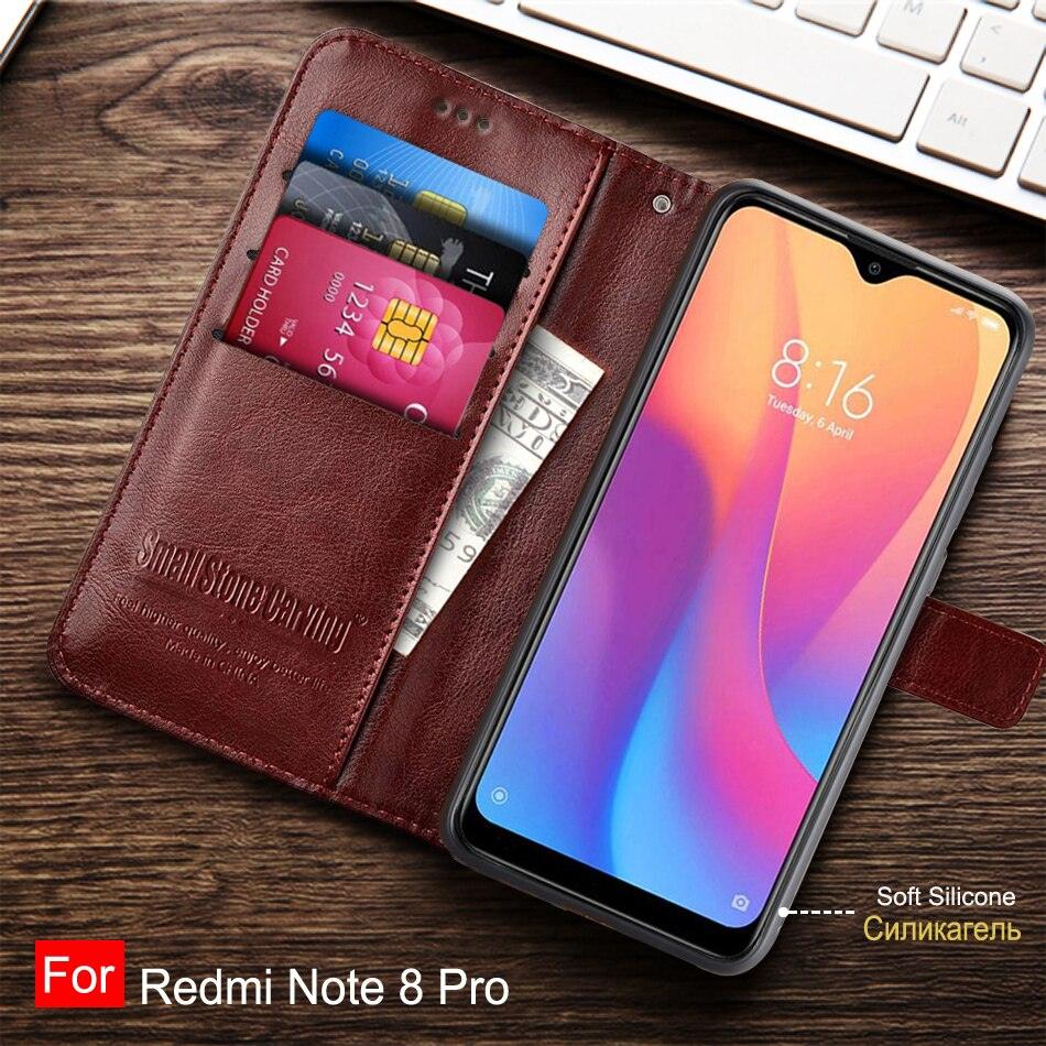 Shockproof Magnetic Case For Xiaomi Redmi Note 8 Pro Phone Case Flip Leather Case Mobile Silicone Shell Cover With Card Slots  Inner with Viewing Stand Card Holder Wrist Strap Leather Wallet Case