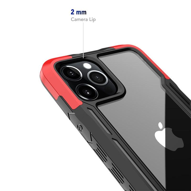 Shockproof Phone Case For iPhone 12 11 13 Pro Max Transparent Case For iPhone 11 12 13 Hard Soft Full Cover 360 Degree Protective Cover Simple Luxury Design Shiny iphone cover