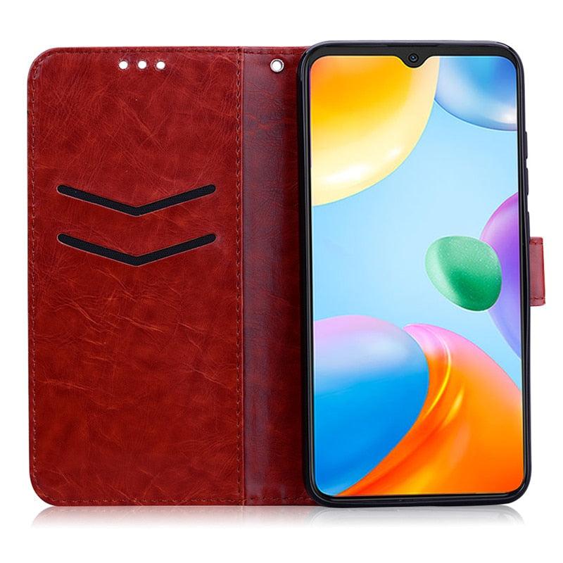 Shockproof Silicone Soft Case For Xiaomi Redmi 10C Case Flip Leather Wallet Cover On Redmi10C 10 C Premium PU Leather Magnetic Flip Case Cover with Card Holder for Xiaomi