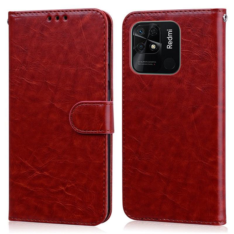 Shockproof Silicone Soft Case For Xiaomi Redmi 10C Case Flip Leather Wallet Cover On Redmi10C 10 C Premium PU Leather Magnetic Flip Case Cover with Card Holder for Xiaomi