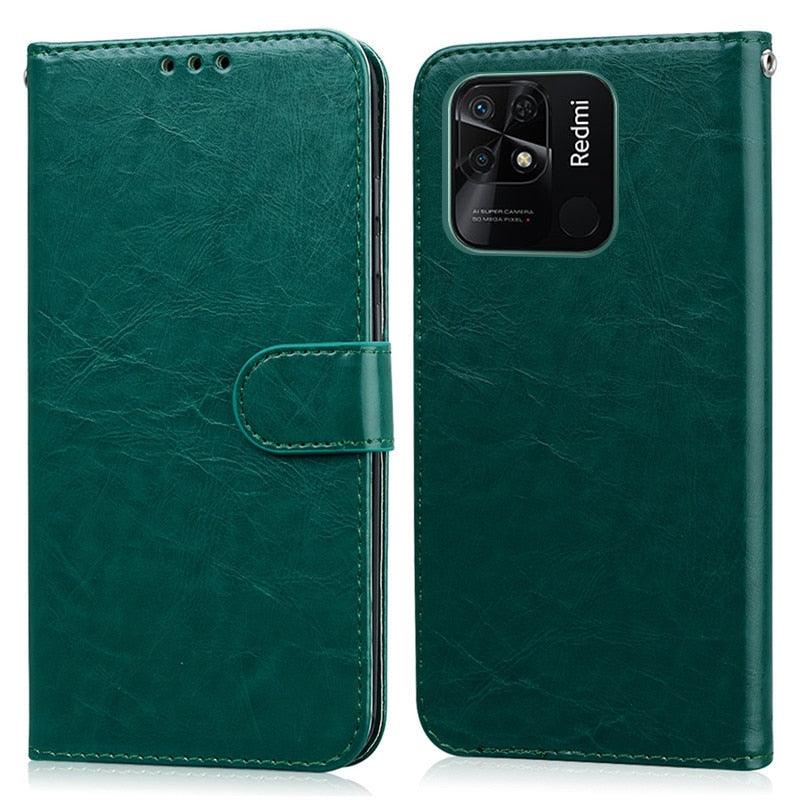 Shockproof Silicone Soft Case For Xiaomi Redmi 10C Case Flip Leather Wallet Cover On Redmi10C 10 C Premium PU Leather Magnetic Flip Case Cover with Card Holder for Xiaomi