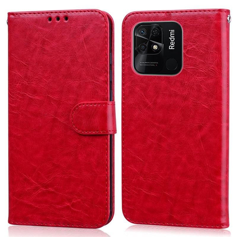 Shockproof Silicone Soft Case For Xiaomi Redmi 10C Case Flip Leather Wallet Cover On Redmi10C 10 C Premium PU Leather Magnetic Flip Case Cover with Card Holder for Xiaomi