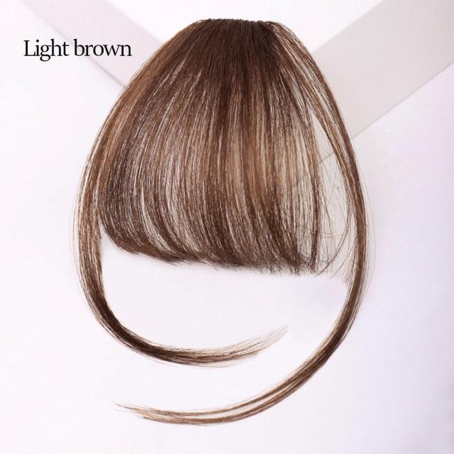 Short Synthetic Bangs Heat Resistant Hairpieces Hair Women Natural Short Fake Hair Air Bangs Hair Clips For Extensions Natural Flat Neat Bangs With Temples For Women One Piece Hairpiece