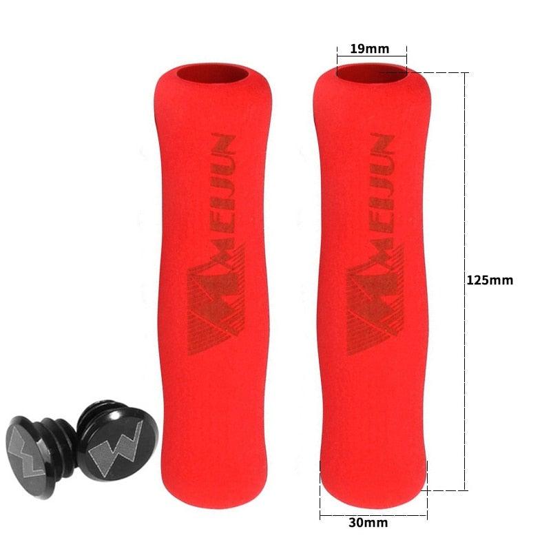 Silicone Bike Bicycle Grips Sponge Handlebar Soft Ultralight Grips Brake Grips Silicone Glove Handle Soft Sponge Non-Slip Bicycle Handle With End Holding Shock Resistance Absorbent Comfortable Design