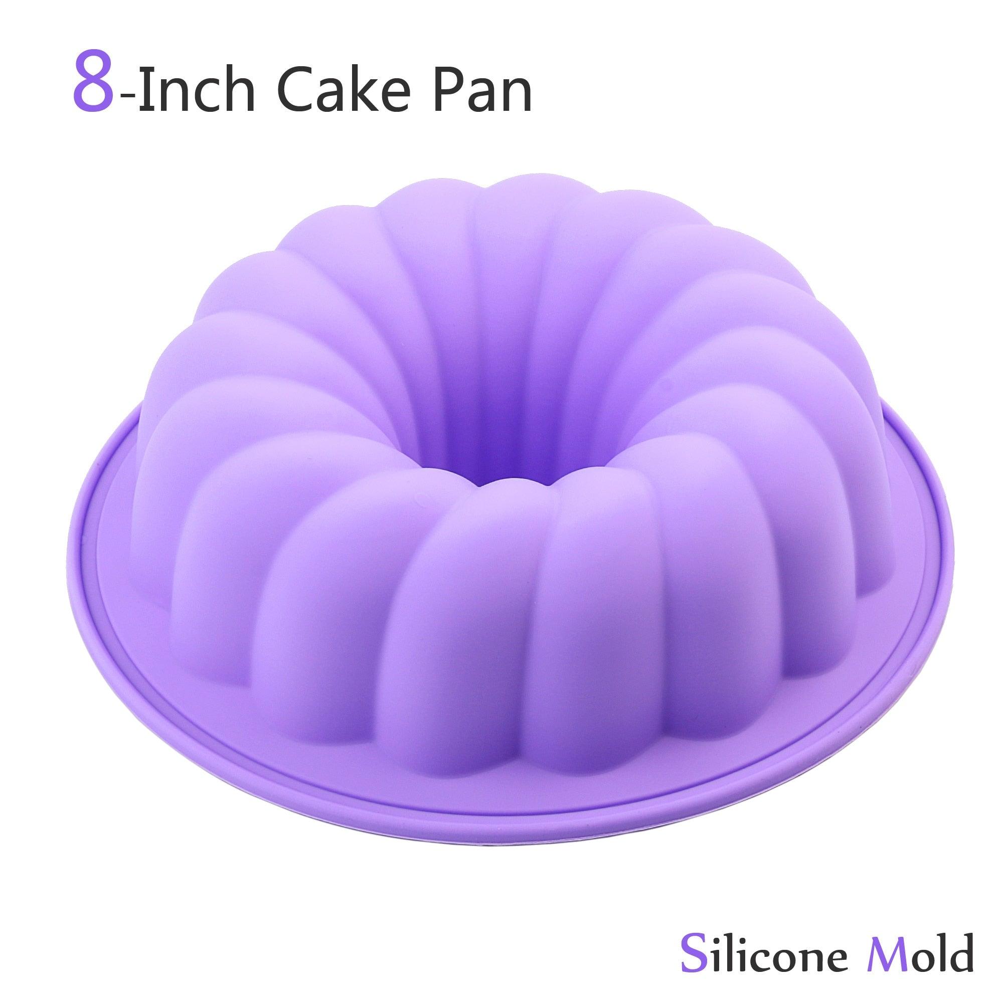 Silicone Cake Mold Large Cake Pan Food Grade Silicone Mold Non-stick Round For Jelly Gelatin Birthday Party Bread Top-Level Silicone Cake Mold Fluted Tube Cake Pan For Jelly