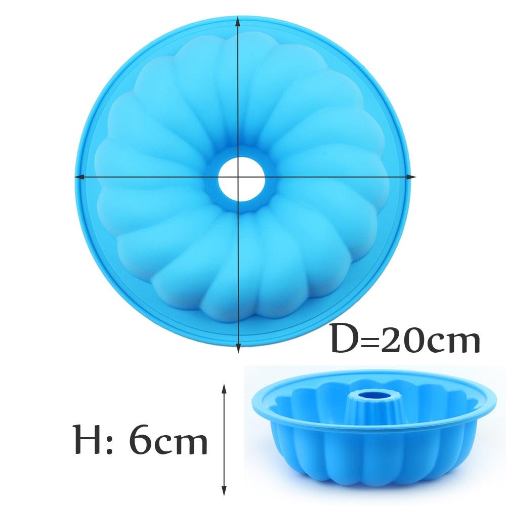 Silicone Cake Mold Large Cake Pan Food Grade Silicone Mold Non-stick Round For Jelly Gelatin Birthday Party Bread Top-Level Silicone Cake Mold Fluted Tube Cake Pan For Jelly