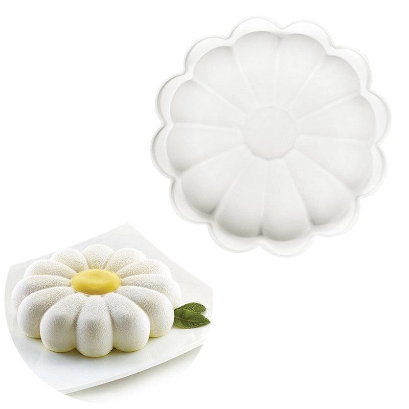 Silicone Cake Molds 1/6 Cavity Daisy Flower Design Dessert Bakeware Set Kitchen Mousse Mould Party Pastry Baking Tools Silicone Mixed Tulip Daisy Mold