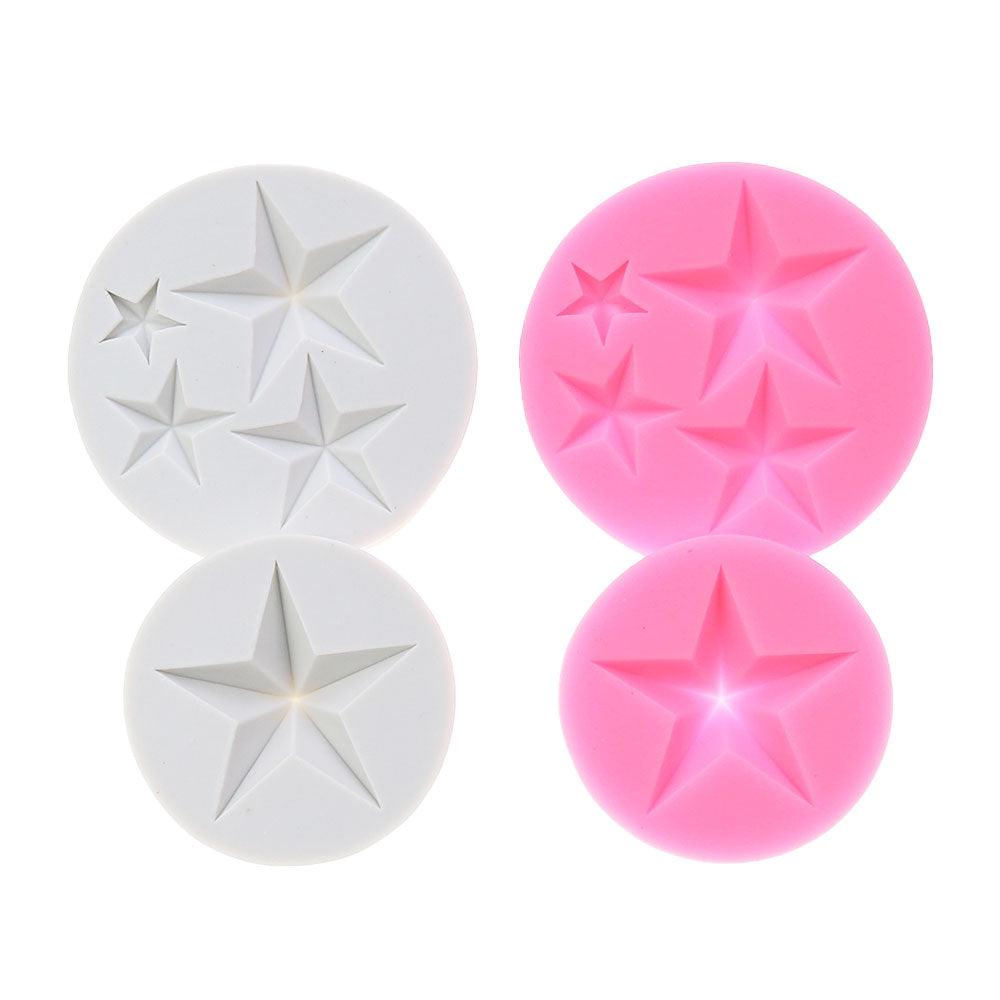 Silicone Five-pointed Star Silicone Molds Fondant Cakes Chocolate Dessert Lace Decor Tools Pastry Baking Tools Star Silicone Fondant Mold Chocolate Mold For Candy Mold Cupcake Topper Cake Crafting Projects