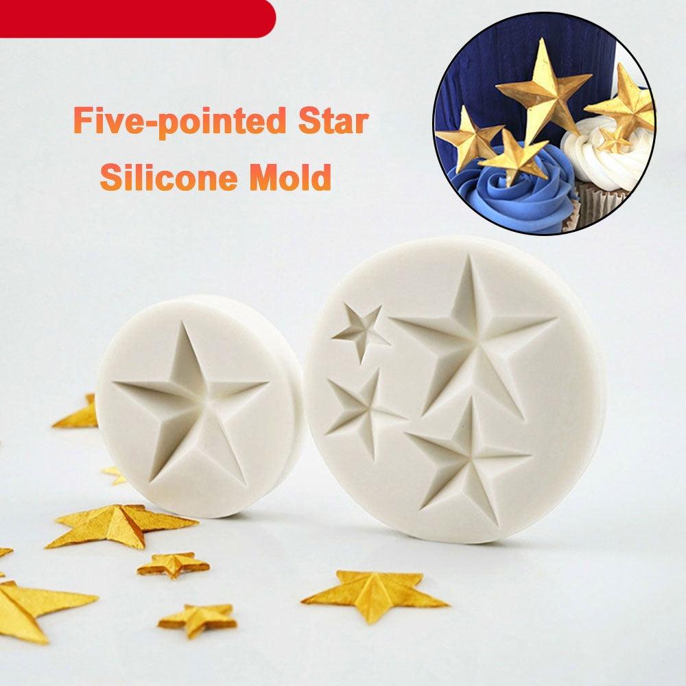 Silicone Five-pointed Star Silicone Molds Fondant Cakes Chocolate Dessert Lace Decor Tools Pastry Baking Tools Star Silicone Fondant Mold Chocolate Mold For Candy Mold Cupcake Topper Cake Crafting Projects