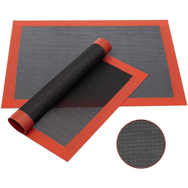 Silicone Grill Mat 30X40cm Baking Mat Breathable BBQ Cookie Bread Mat Oven Microwave High Temperature Baking Kitchen Tools  Silicone Baking Mat Sheet Non-Slip Washable Reusable Baking Mat Washable Reusable Non-Stick Mat Liner For BBQ Black Mat For BBQ