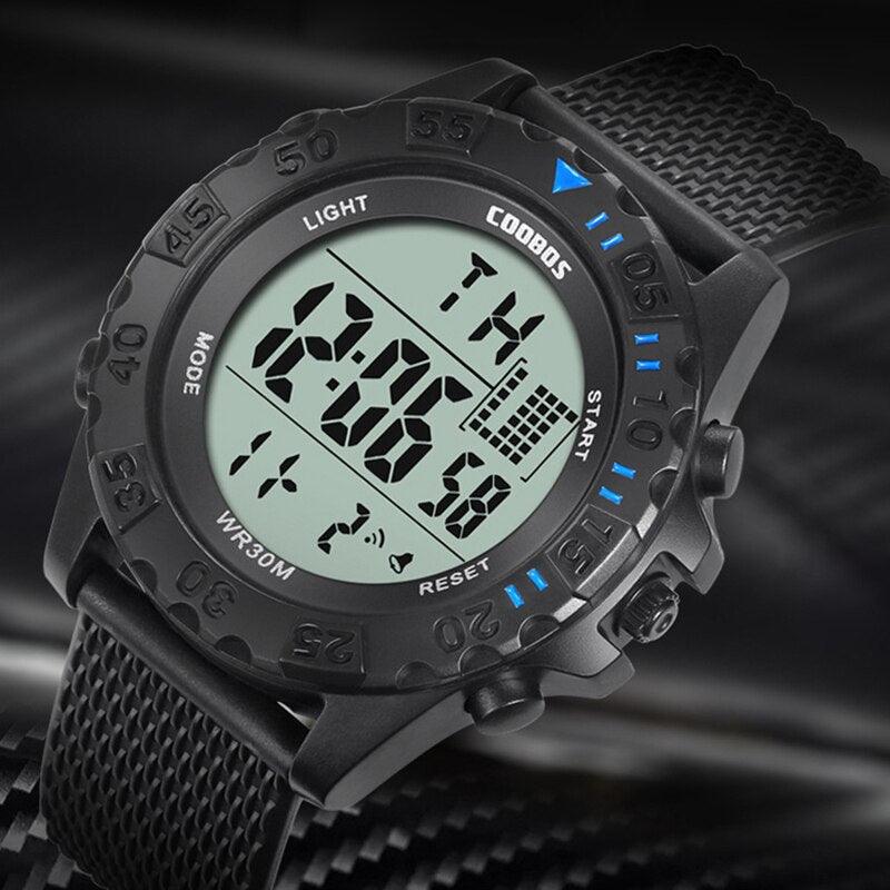 Silicone Led Watch Fashion High Quality Waterproof  Luminous Children Watches Sport Digital Wristwatches Military Classic Stopwatch Large Dial Electronic LED Backlight Wristwatch 50M Waterproof Digital Watch For Mens