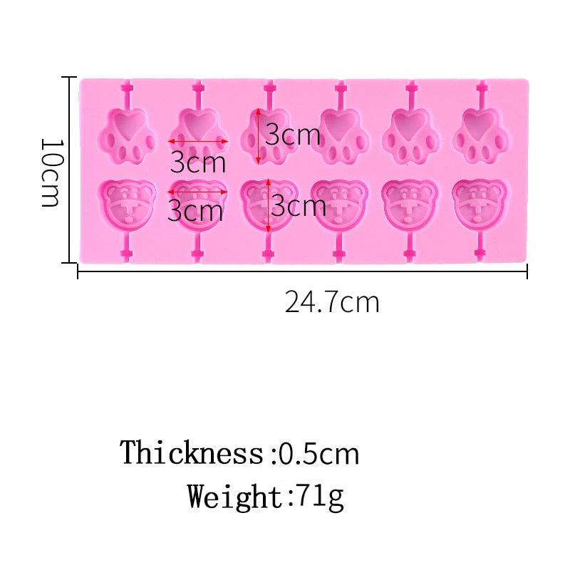 Silicone Lollipop Molds Chocolate And Candy Molds Cake Mold Variety Shapes Cake Pastry Decorating Form Silicone Bakeware Silicone Lollipop Mold Shape Of Swirl Heart Bunny Star Butterfly Little Bear Flower Sucker Molds Chocolate Hard Candy Molds