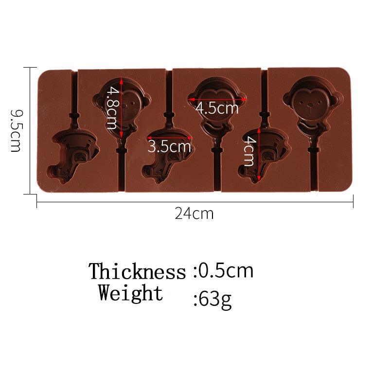 Silicone Lollipop Molds Chocolate And Candy Molds Cake Mold Variety Shapes Cake Pastry Decorating Form Silicone Bakeware Silicone Lollipop Mold Shape Of Swirl Heart Bunny Star Butterfly Little Bear Flower Sucker Molds Chocolate Hard Candy Molds