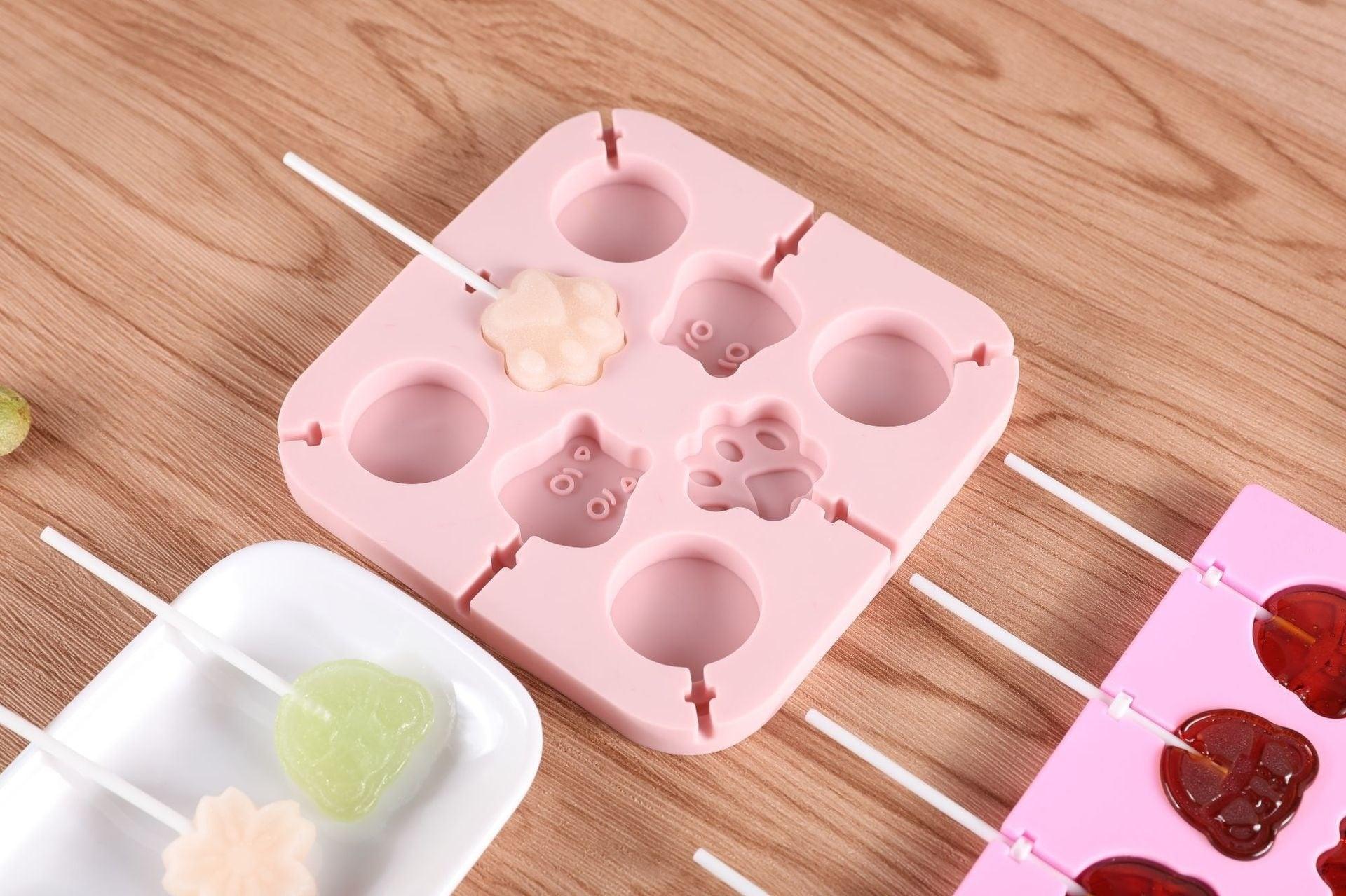 Silicone Lollipop Molds Chocolate And Candy Molds Cake Mold Variety Shapes Cake Pastry Decorating Form Silicone Bakeware Silicone Lollipop Mold Shape Of Swirl Heart Bunny Star Butterfly Little Bear Flower Sucker Molds Chocolate Hard Candy Molds