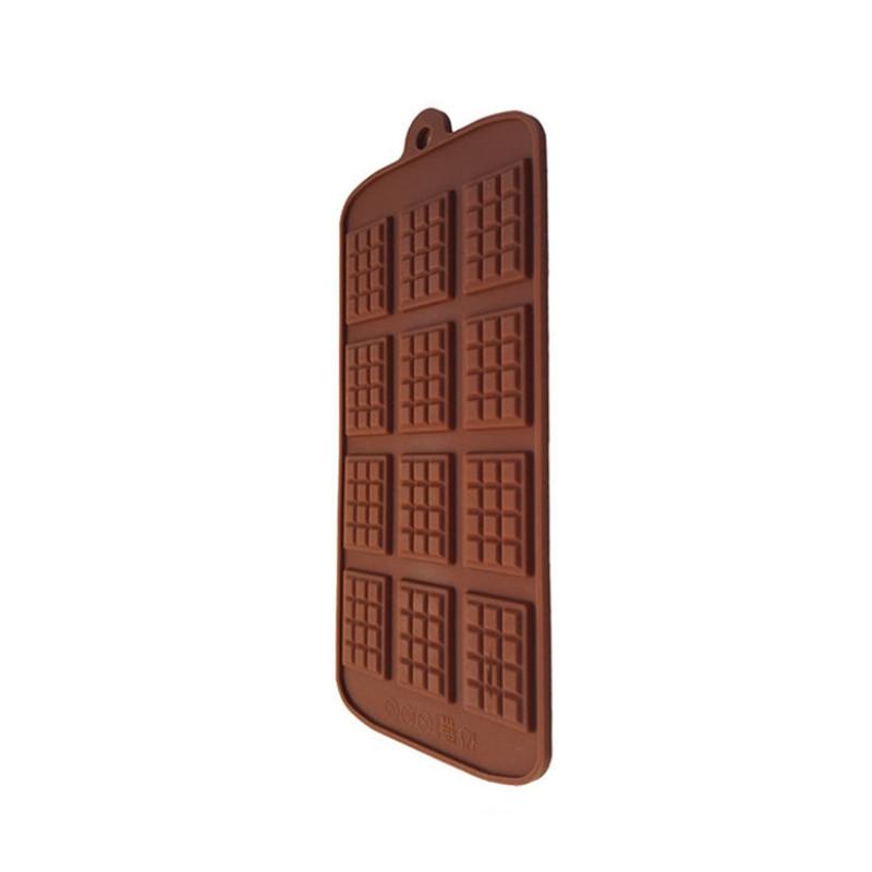 Silicone Mold 12 Cells Chocolate Mold Fondant Candy Bar Mould Cake Mode Decoration Kitchen Baking Accessories Silicone Break Apart Chocolate Molds Candy Mini Protein Energy Bar Silicone Mold