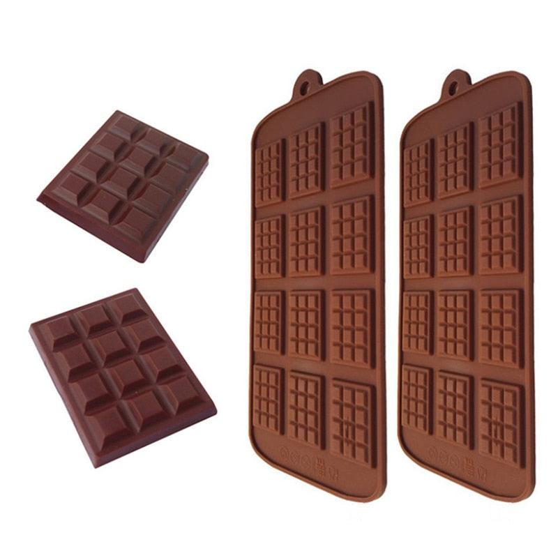 Silicone Mold 12 Cells Chocolate Mold Fondant Candy Bar Mould Cake Mode Decoration Kitchen Baking Accessories Silicone Break Apart Chocolate Molds Candy Mini Protein Energy Bar Silicone Mold