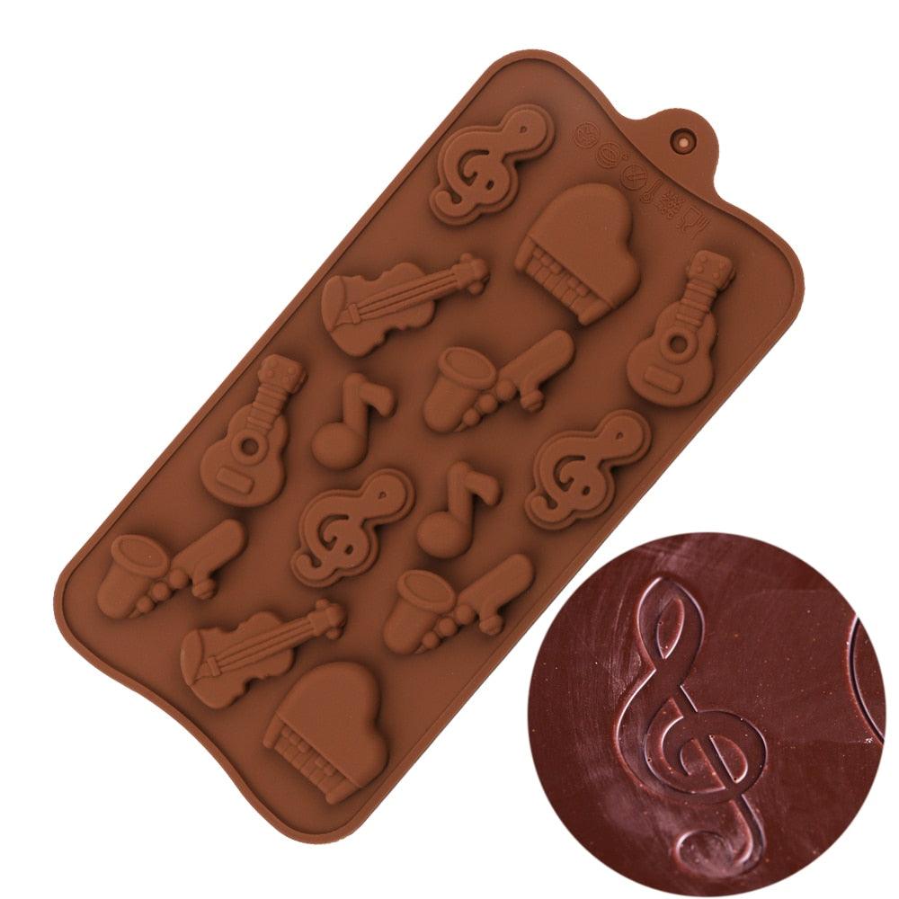 Silicone Mold Chocolate Baking Musical Instruments Notes Non-stick For Chocolate Candy Reusable Cake Decoration Resin Tools Musical Instruments Musical Note Cake Silicone Mold