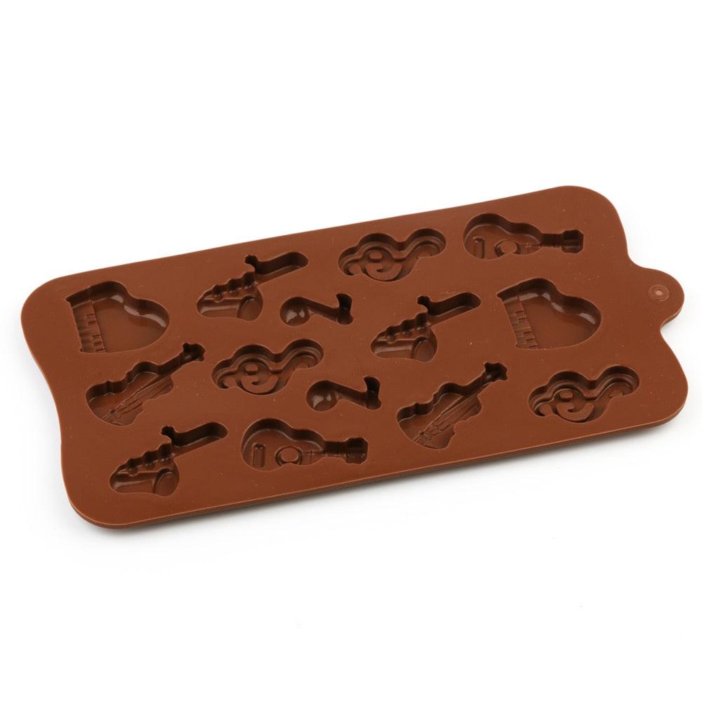 Silicone Mold Chocolate Baking Musical Instruments Notes Non-stick For Chocolate Candy Reusable Cake Decoration Resin Tools Musical Instruments Musical Note Cake Silicone Mold