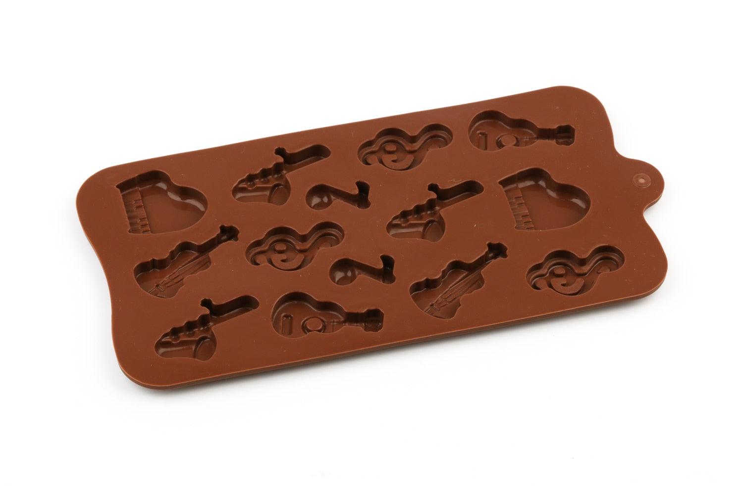 Silicone Mold Chocolate Baking Musical Instruments Notes Non-stick For Chocolate Candy Reusable Cake Decoration Resin Tools Musical Instruments Musical Note Cake Silicone Mold