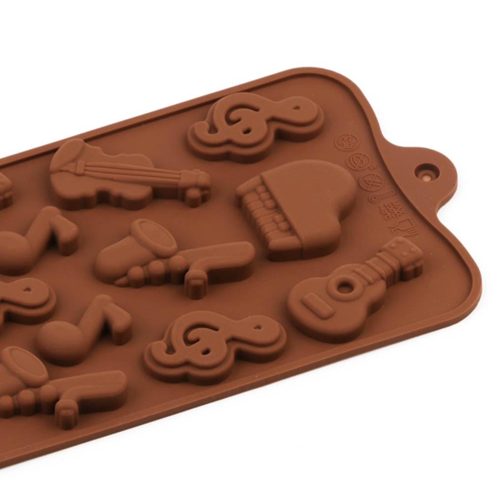 Silicone Mold Chocolate Baking Musical Instruments Notes Non-stick For Chocolate Candy Reusable Cake Decoration Resin Tools Musical Instruments Musical Note Cake Silicone Mold