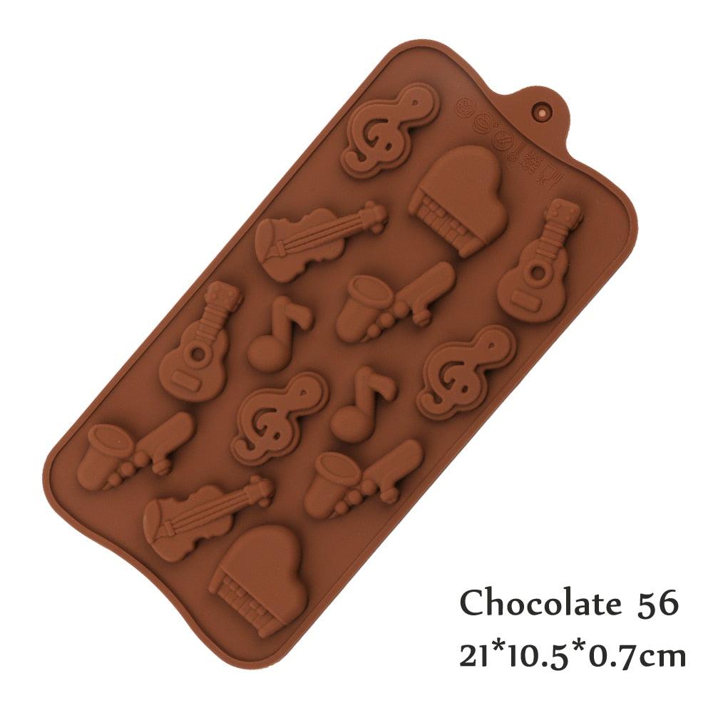 Silicone Mold Chocolate Baking Musical Instruments Notes Non-stick For Chocolate Candy Reusable Cake Decoration Resin Tools Musical Instruments Musical Note Cake Silicone Mold