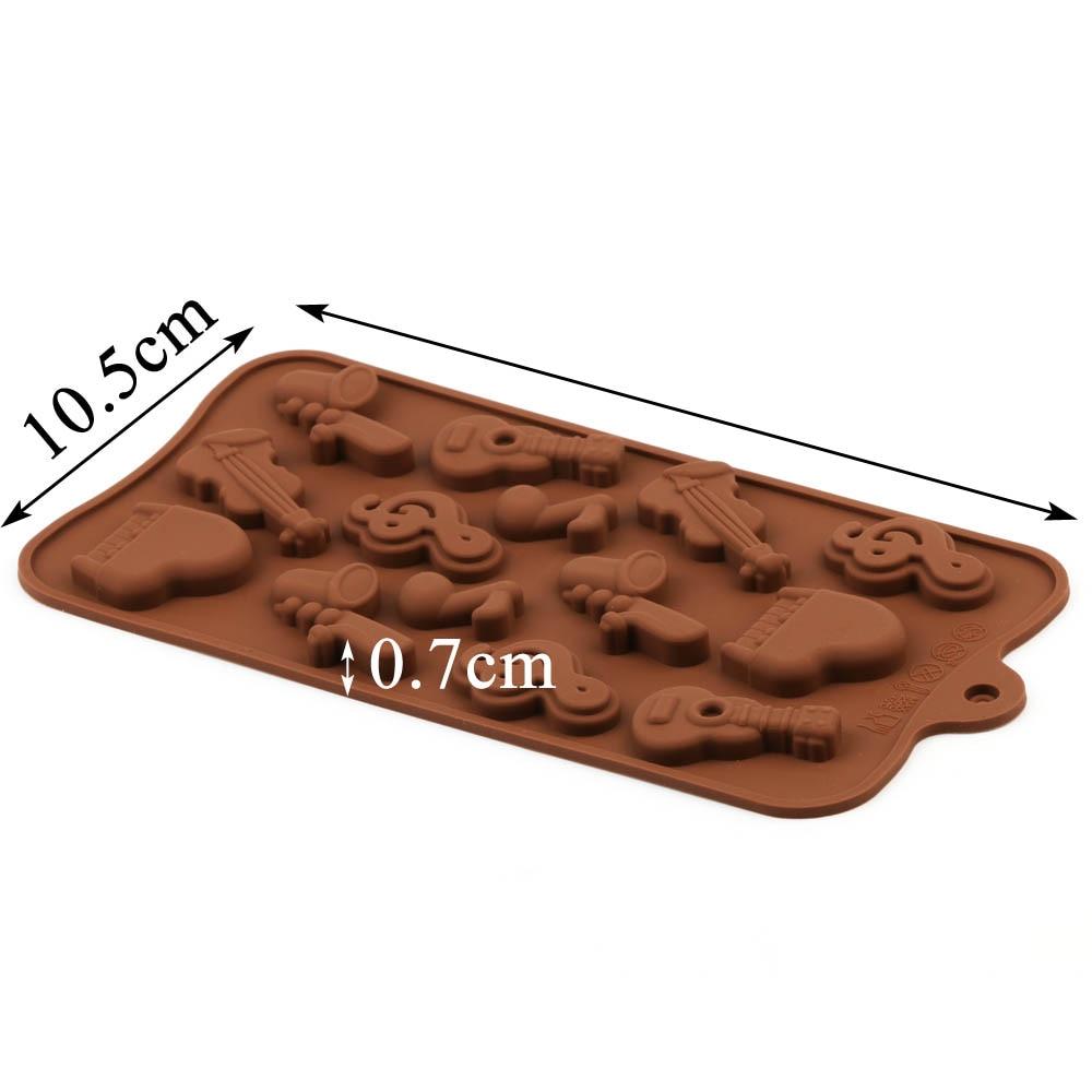 Silicone Mold Chocolate Baking Musical Instruments Notes Non-stick For Chocolate Candy Reusable Cake Decoration Resin Tools Musical Instruments Musical Note Cake Silicone Mold