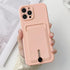 Silicone Pink Wallet Card Holder Phone Case For Iphone 14 13 12 Pro Max Fashion Shockproof Lens Protection Cover Soft Silicone Wallet Card Holder Cover For Iphone