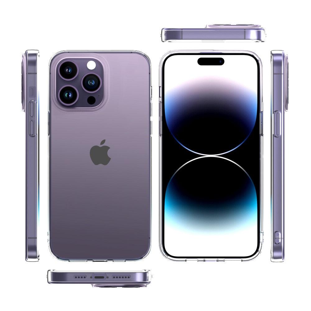 Silicone Soft Phone Case for iPhone 14 13 12 11 Pro Max XR X XS Max 7 8 Plus Back Cover Case for iPhone 14 13 12 11 Pro Max Transparent Soft Flexible Anti-Yellowing Shockproof Camera Protection Case For iPhone