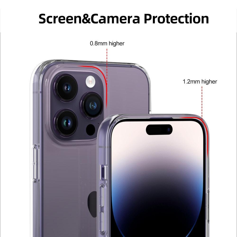 Silicone Soft Phone Case for iPhone 14 13 12 11 Pro Max XR X XS Max 7 8 Plus Back Cover Case for iPhone 14 13 12 11 Pro Max Transparent Soft Flexible Anti-Yellowing Shockproof Camera Protection Case For iPhone