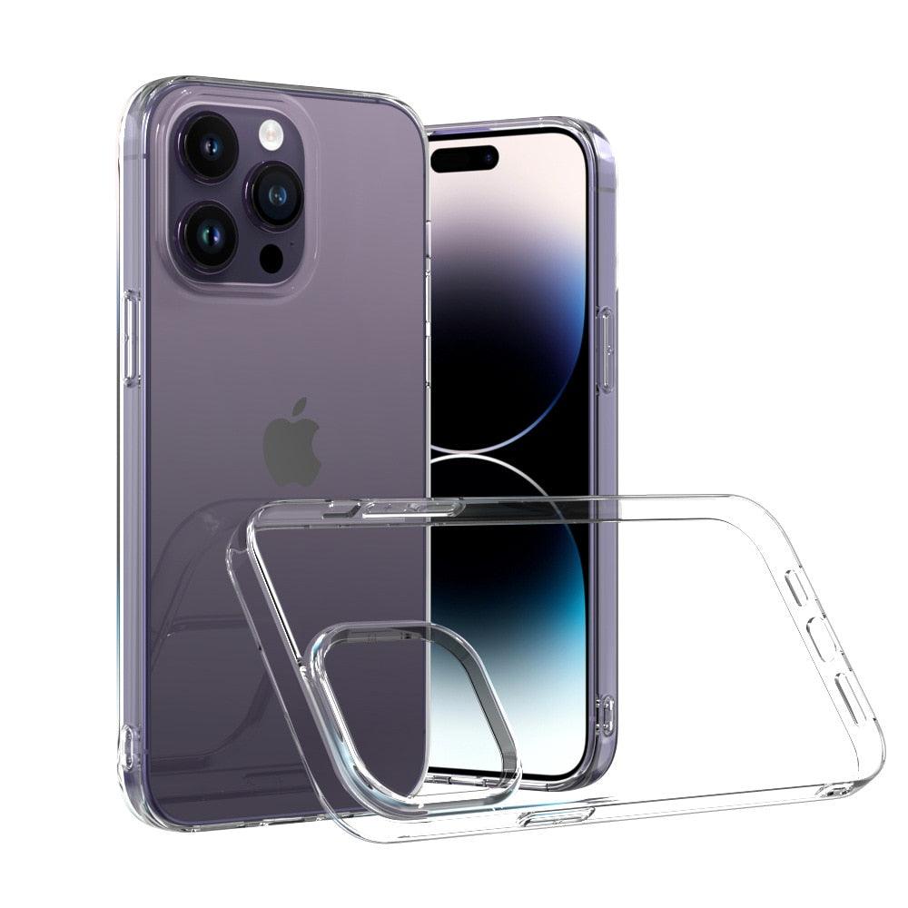 Silicone Soft Phone Case for iPhone 14 13 12 11 Pro Max XR X XS Max 7 8 Plus Back Cover Case for iPhone 14 13 12 11 Pro Max Transparent Soft Flexible Anti-Yellowing Shockproof Camera Protection Case For iPhone