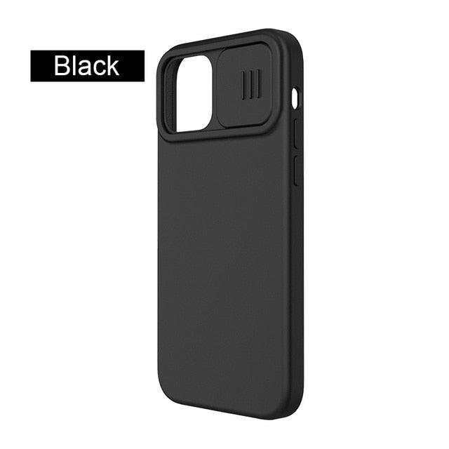 Silicone Soft Slim Cover Shockproof Full Protective Anti Scratch Case For iPhone 14 Pro Max Case Silicone Soft Case For iPhone 13 Pro Slide Camera Protect Privacy Cover for iPhone 12