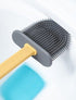 Silicone Toilet Brush Cleaner Toilet Brush With Holder Flat Head Flexible Soft Bristles Brush Bathroom Accessory Gap Cleaning Toilet Brush Wall Mounting Toilet Brush No-Slip Long Handle Soft Silicone Bristle Toilet Corner Cleaner