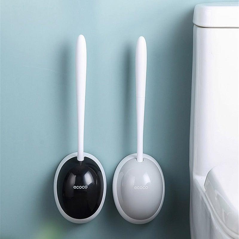 Silicone Toilet Brush For Accessories Drainable Toilet Brush Wall-Mounted Cleaning Tools Home Bathroom Accessories Sets Toilet Brushes And Holder For Bathroom Deep Cleaning Quick Drying Wall Mounted Set Soft Bristled cleaner No-Slip