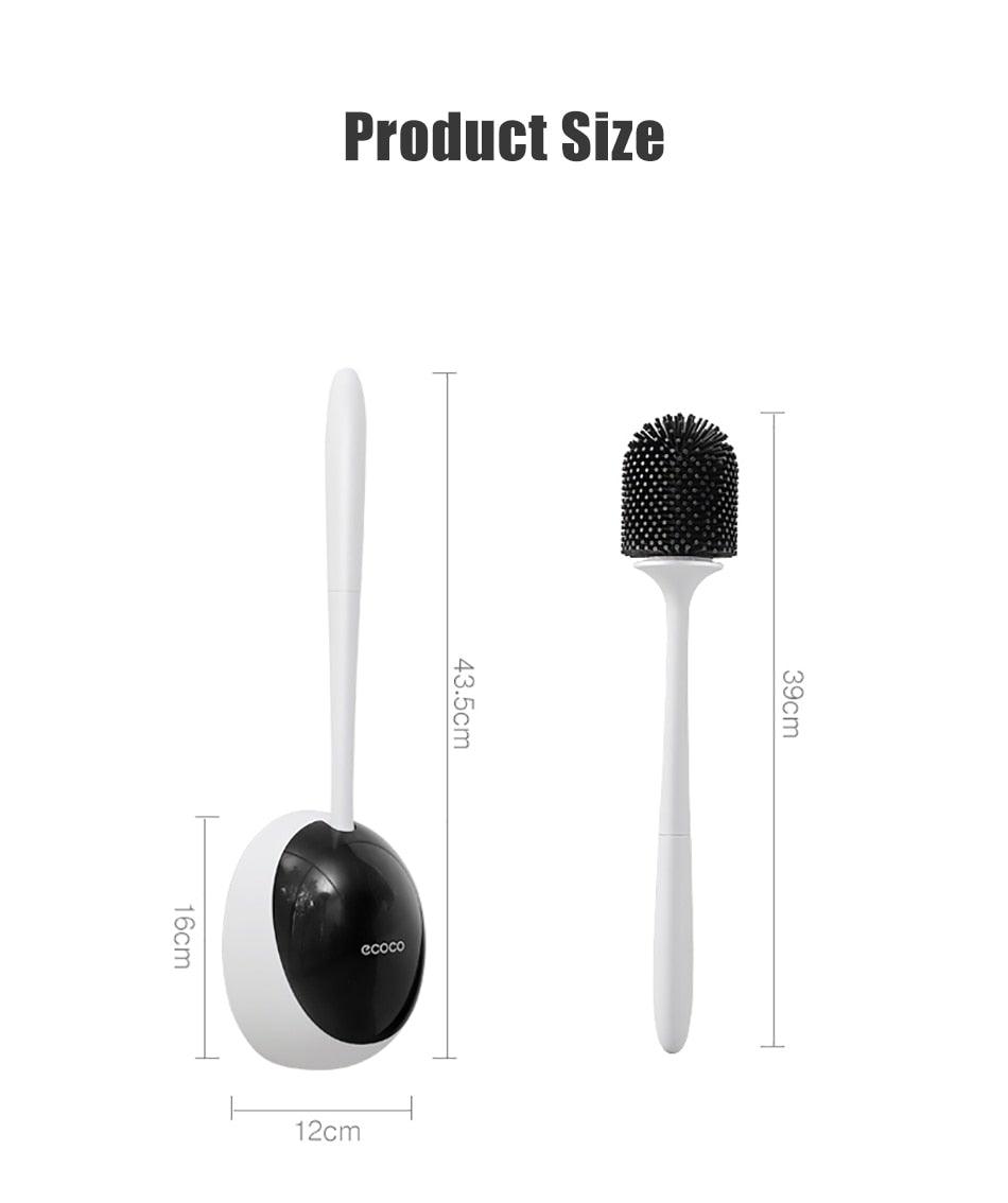 Silicone Toilet Brush For Accessories Drainable Toilet Brush Wall-Mounted Cleaning Tools Home Bathroom Accessories Sets Toilet Brushes And Holder For Bathroom Deep Cleaning Quick Drying Wall Mounted Set Soft Bristled cleaner No-Slip